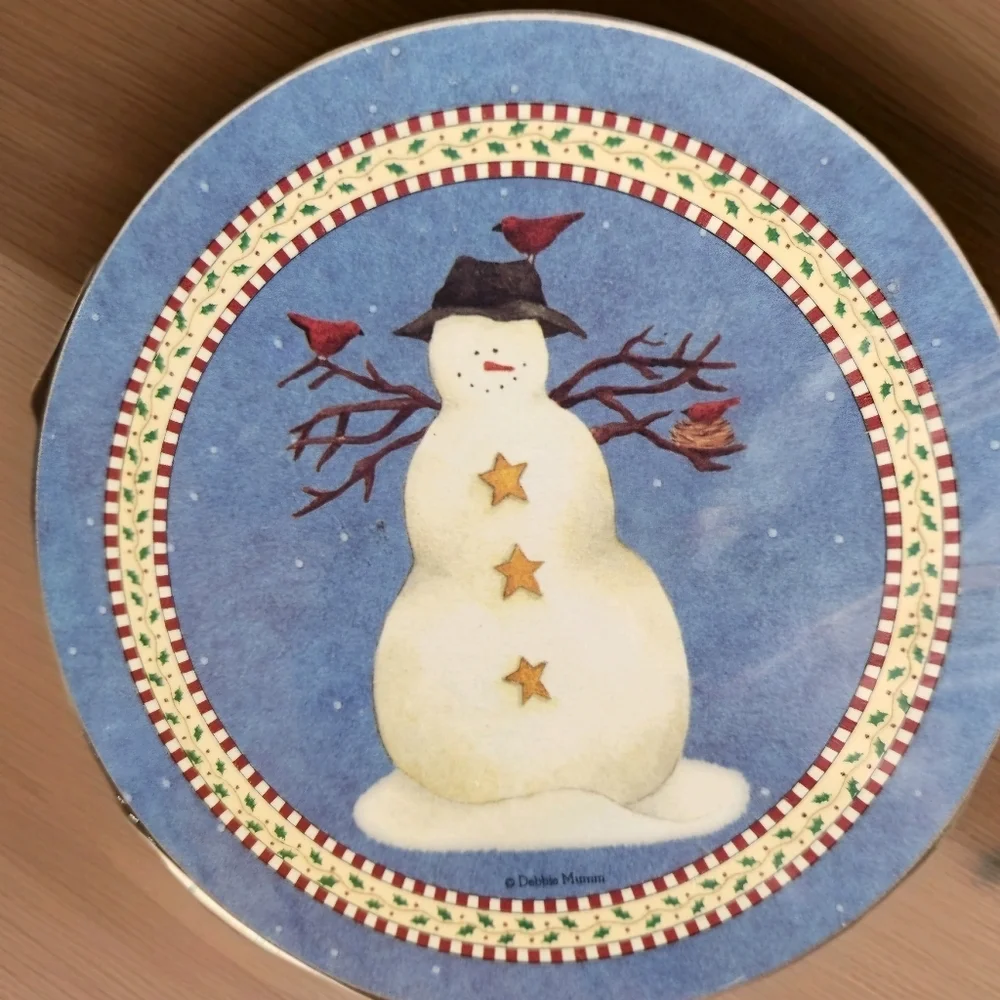 Debbie Mumm Sakura “Snowman” Coasters – Set of 4 – NIB Vintage Holiday